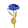 Kwiaty dekoracyjne moda romantyczna kochanek prezenty ślub zanurzone długie łodygi 24K Gold Folia róża kwiat walentynkowy dar