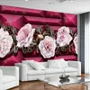 Tapeten Milofi Benutzerdefinierte 3D-Tapete Wandbild Geprägte Rosa Rose Wohnzimmer Schlafzimmer Wanddekoration