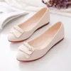 Casual Shoes Office Work Women Single 2024 Spring Soft Leather Flats Slip On Clecise Non Sole