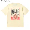 24ss Rhude Hommes T-shirt Designer Casual Marque De Mode À Manches Courtes Europe Amérique Hommes Femmes Col Rond T-shirts