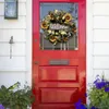 Couronnes de fleurs décoratives colorées pour porte d'entrée, couronne de Festival, décoration de printemps, bricolage de noël à l'extérieur avec des lumières