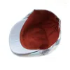 Береты 2024, четырехсезонные клетчатые кепки Sboy, мужские хлопковые шляпы с плоским козырьком, женские береты художника, 12