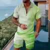 Men's Tracksuits Mens Short Sleeve Casual Shirt And Shorts Sets Two Piece Summer Outfits Zip Tracksuit Set On Suit Jacket Dress