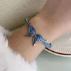 Charm Bracelets Fashion Dreamy Fantasy Blue Butterfly Bracelet Female Exquisite 2024 Fairy Temperament Versatile Hand Jewelry Gifts