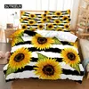 Conjuntos de ropa de cama Girasol Funda nórdica Paisaje rural Flores Tema Conjunto para mujeres Niñas Dormitorio Festival Regalos Decoración