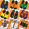 Designer tofflor för kvinnor läder läderlägenheter glider claquettes sandles luxe mode lyxkvinna sandal mens skjutreglage hermys hemers storlek 35-45