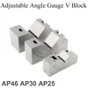 AP25 AP30 AP46 Fresatrice Parti di precisione Micro pad regolabile 0/30/60 Calibro angolare V Block Angler Strumento superiore per smerigliatrice 240307