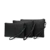 New Mens Woven Handbag Large Capacity Soft Leather Envelope Bag Trend Business Live Broadcast