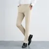 Pantalon pour hommes printemps automne bouton fermeture éclair poche taille haute ample petits pieds costume pantalon décontracté angleterre Style formel