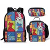 Torby szkolne 3PCS Greyhound Dog Print Bag Student Torba Lunch Lunch Boys Girl