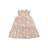 Sukienki dla dziewczynek przedsprzedaż (statek kwiecień) 2024 Lou Summer Cherry Dress Dress Girl Hafdery Sukienka dla dzieci butique na plażę wakacyjna sukienka dziewczyny D240425