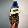 2024 Leopar Baskı Galler Bonner Tasarımcı Erkek Kadın Ayakkabı Platformu Vintage Trainer Spor Kabar Sabah Slip Dış Tablo Klasik Moda Boyut 36-45
