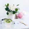 Decorative Flowers 6 Pcs Simulated Succulents DIY Green Leaf Potted Plant Artificial Twig Plastic Decoration Pvc