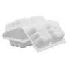 3D Cloud Cake Mögel Silikonformar Square Bubble Mögel för bakning 6 Hålrum Mousse Cake Baking Kit 240311