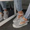 Buty swobodne Lazyseal Kobiety płaskie mokwaki kobiety Rhinestone buty żeńska jesienna platforma Casual Platform