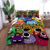 Definir Halloween Little Monster Duvet Capa Conjunto King Queen Douple Full Full Twin Single String Learn Linen Set Cretins Sheer