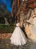 Elegant A-Line Wedding Dresses Lace Sweetheart Long Illusion Sleeves Sweep Train Wedding Dress Bridal Gowns vestidos de