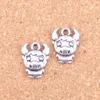 Breloques 16 pièces vache taureau bœuf 12x15mm pendentifs antiques Vintage bijoux en argent tibétain bricolage pour Bracelet collier