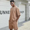 Survêtements pour hommes Costume à la mode Ensemble de coton de haute qualité T-shirt à manches courtes et shorts assortis pour l'été Casual Deux pièces Femme