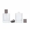 Storage Bottles 10pcs Screw Pump Gold Grey Lid 30ml Cosmetic Refillable Vials Frost Glass Empty Fragrance Perfume