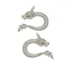 Brincos de parafuso prisioneiro requintado chinês dragão orelha studs anéis únicos adorno moda e jóias charme f19d