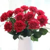 15 st Real Touch Rose Branch Latex Artificial Rose Bouquet Decor Home Wedding Party Valentines Day Birthday Present Fake Flowers 240309