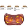 Massaging nek kussenweren verwarming nek massagemassagekussen shiatsu cervicale kussen massager warmte elektrische rug lumbale kussen rollen hoofdsteun voor auto's reizen 240323