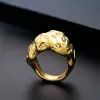 Vintage 14k Yellow Gold Twist Design Waterproof Charm Ring for Women Textured Striped Bumpy Finger Rings Jewelry 2024