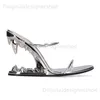 Sandaler 2023 European och amerikansk sommar Nya ljusa ansikte Kvinnor Enkelskor Fashion Pointed Teeth Design High Heel Show Womens Shoes T240323