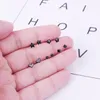 Stud Earrings 10Pairs Black Women Star Flower Heart Crown Small Plastic Set For Girl Round Ball Brincos Jewelry Party