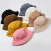 Lamb Wool Faux Female Hat Fur Warm Winter Womens Bucket Outdoor Sun Panama Lady 240320