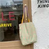 Bag Plaid Ladies Reusable Shopping Fashion Design Women Cotton Shoulder Lovely Student Girls Small Casual Tote Purse Handbag