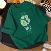 Women's T-Shirt Womens Short sleeved T-shirt 2023 New Summer Casual Loose Print Top Fashion Dark Green Student Half sleeved T-shirt 240323