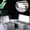 Krydda containrar Set i rostfritt stål Box Spice Jar Rack Kondiment Cruet Bottle Square med Cover Wholesales 240307