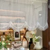 Curtain 1PC White Lace Valance Short For Kitchen Sheer Drape Small Window Porch Cabinet Home Decoration #E