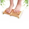 Masseur de pieds en bois 3-6 rangées soulagement du stress de la douleur rouleau Shiatsu soins des pieds masseur rouleau thérapie de santé Relax Massage masseur 240312