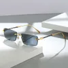 Square for Men and Women, Color Frameless Glasses, Instagram Street Photo Trendy Sunglasses