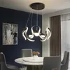 Lustres de styliste nordique profilé en aluminium brillant tricolore, lustre de salon, éclairage décoratif de plafond de salle à manger