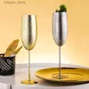Şarap Gözlükleri İskandinav Paslanmaz Çelik Şampanya Cam Bar Yaratıcı Vintage Flüt Kokteyl Gözlükleri Metal Lüks Gül Altın Şarap Kupası Kadeh L240323