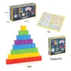 Ordinamento Nidificazione Impilabile giocattoli Montessori Magic Block Puzzle Toy Spazio Logica Pensiero Gioco di formazione Arcobaleno Matematica Educazione per bambini 24323