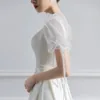 Robes de mariée en satin blanc pour la mariée formelle élégante manches bouffantes soirée invité longue robe d'été femmes robes formelles 240313