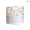 Castiçais 67JE 50pcs Halloween Web Paper Cut Hollow Flameless Tea Light Lam