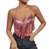 Women's Tanks Modern Halter Vest Nightclub Body Chain Crop Top Sexy Night Outfit Camisole For Party Date Club Drop