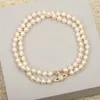 Projektantka Naszyjniki Wisianty List Viviane Gold Chokers Luksusowe kobiety biżuteria Metal Pearl Naszyjnik Cjeeweler Westwood 6447