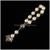 Chain 10Pcs Ivory Color Baptism Favors With Angels Mini Rosaries Gold Plated Acrylic Beadschristening Communion Finger Rosari 230508 D Dh5Fi