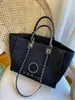 Mode sommaren deauville pärla nylon canvas totes väska kvinnor mens crossbody axel strand väska designer lyx handväska toppkvalitet stora koppling rese shoppare väskor