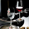 Şarap Gözlükleri Avrupa tarzı iris emaye şeffaf kırmızı şarap cam kristal cam metal kutup kadehi cam kurşunsuz şampanya gözlükleri l240323