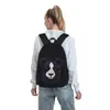 Ryggsäck panda linje konst neon college ryggsäckar student unisex färgglada hållbara skolväskor avslappnad ryggsäck