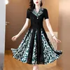 Partykleider Damen Floral Patchwork Chic Formal Midi Kleid 2024 Elegant Casual Büro Dame Sommer Korean Fashion Bodycon