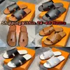 Herren-Hausschuhe, Sandale, Designer-Slider, Flip-Flops, flache Sandalen, Strand-Komfort, Kalbsleder, natürliches Wildleder, Ziegenleder in Braun und Schwarz